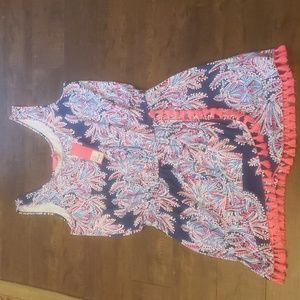 NWT LILLY PULITZER JARRETT ROMPER OYSTER BAY BLUE SZ LARGE $90